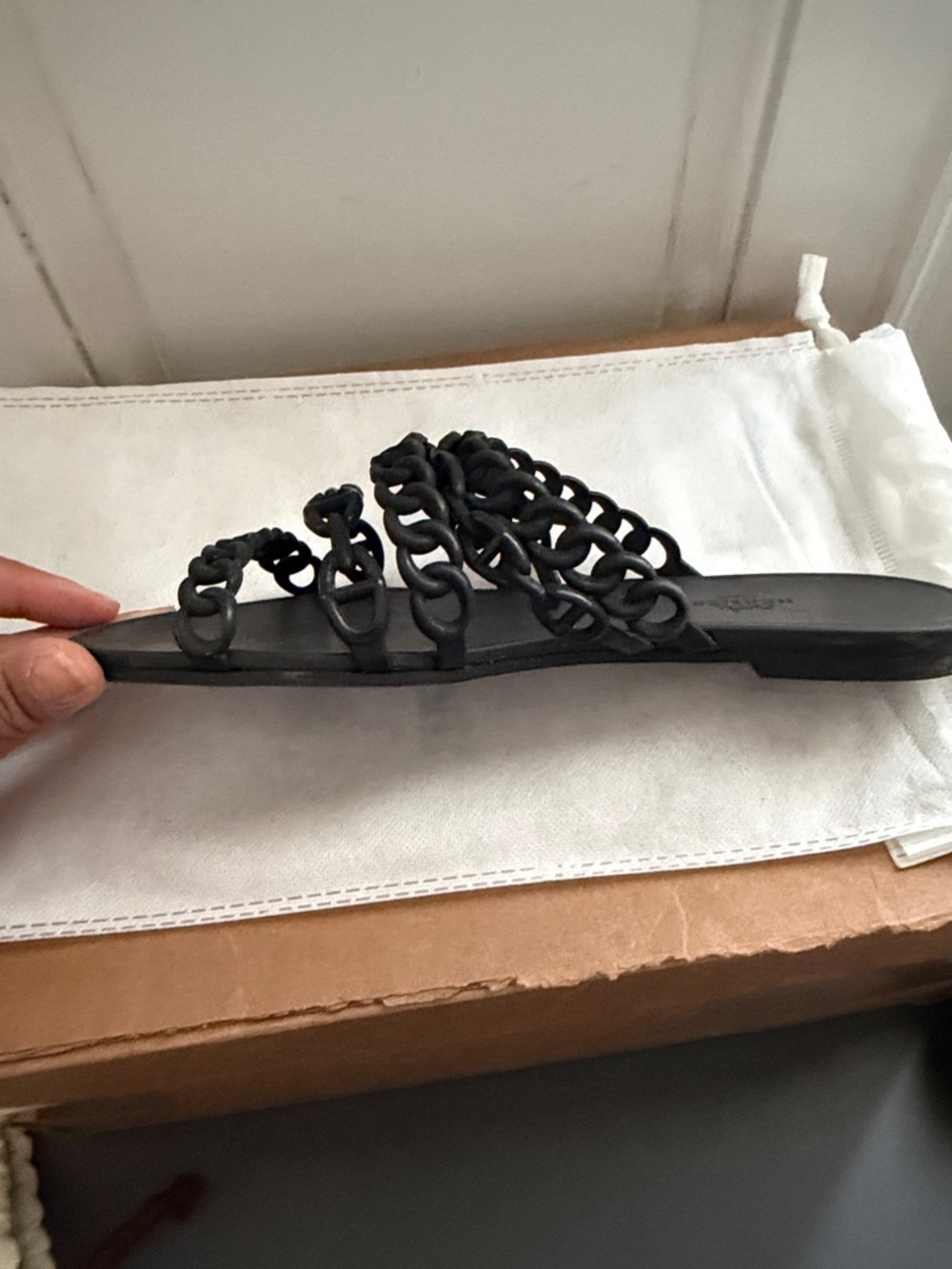 Hermes chaine d'ancre rubber sandal black size 39- US 8 - Picture 8 of 9